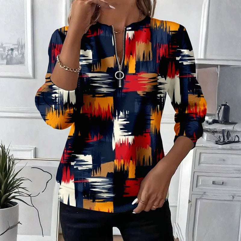 Vintage Barevná Mikina s Dlouhými Rukávy